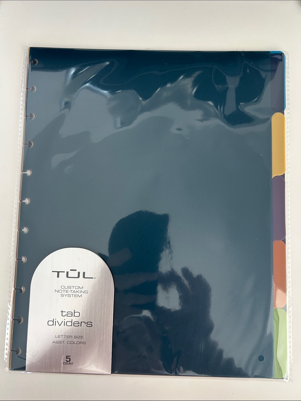 TUL Navy Tab Dividers with Assorted Color Tabs -5 pack NEW